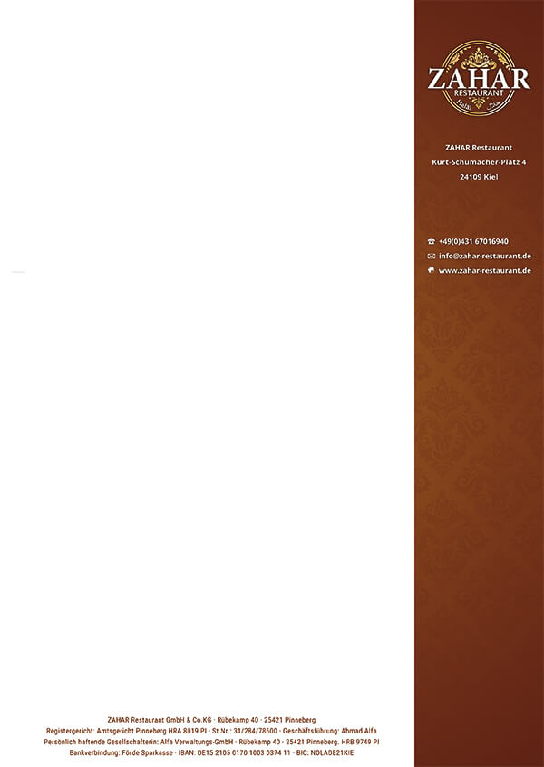 Briefpapier mit Seitenstreifen und Ornamenten Briefpapier mit Seitenstreifen und Ornamenten