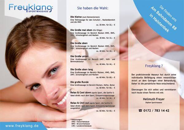 Falzflyer 6-Seitig - Masseur - Innenseite Falzflyer 6-Seitig - Masseur - Innenseite