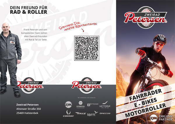 Faltflyer für KFZ-Branche im Corporate Design mit QR-Code Faltflyer für KFZ-Branche im Corporate Design mit QR-Code