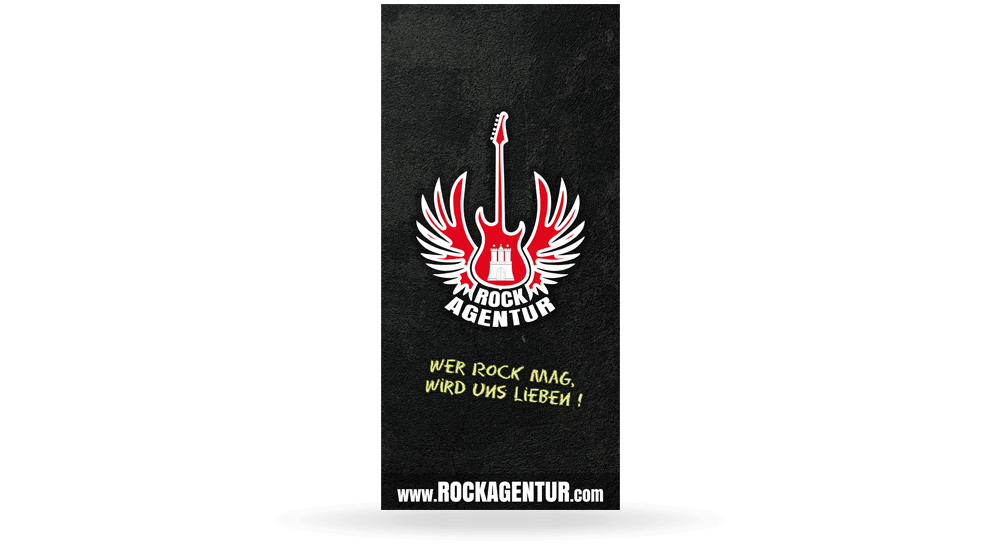 Drucksachen - Deckblatt Rockagentur-Flyer