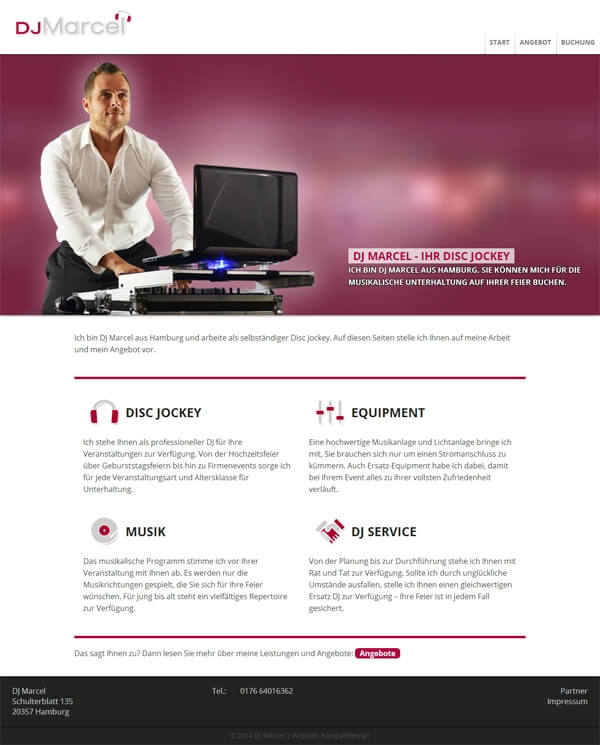 Kompaktpage - angepasst für DJ Marcel Kompaktpage - angepasst für DJ Marcel