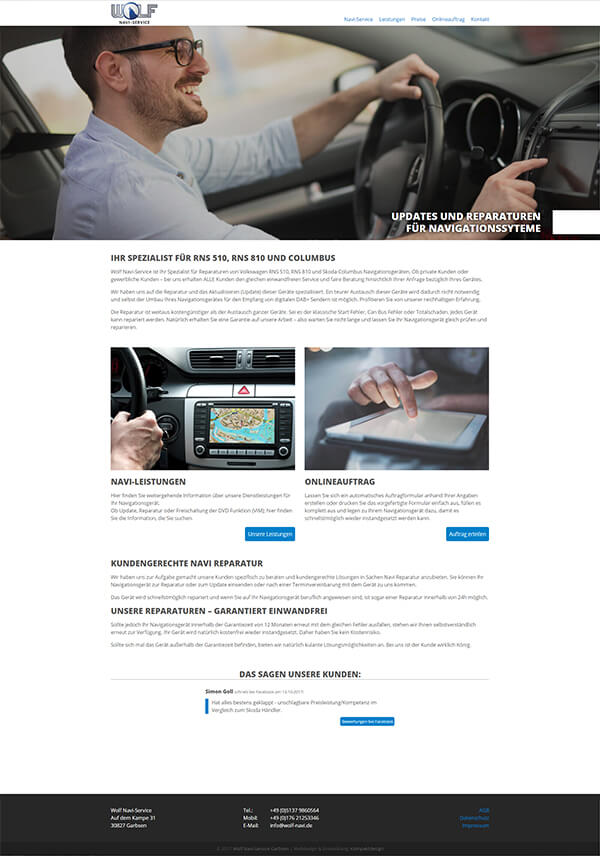 Homepage mit Kundenbewertungen Homepage mit Kundenbewertungen