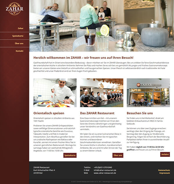 Restaurant-Website mit orientalischen Ornamenten Restaurant-Website mit orientalischen Ornamenten