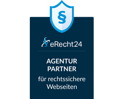 Partner-Siegel von eRecht24 zur Auszeichnung als Agentur Partner für rechtssichere Webseiten