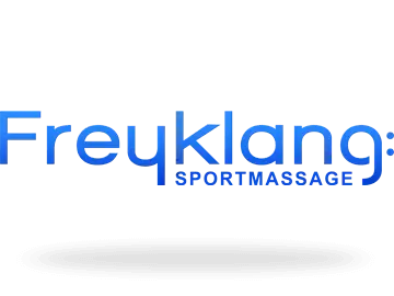 Blaues Logo mit Schriftzug Freyklang Sportmassage