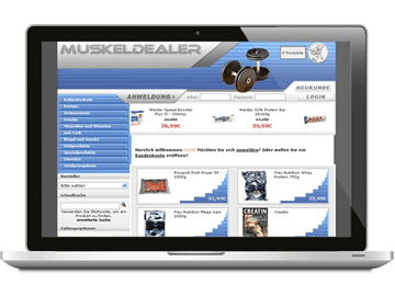 Webdesign eines Fitnessprodukte-Onlineshops