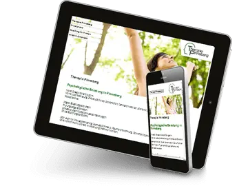 Tablet-PC, auf dem die Website der Heilpraktik-Praxis Website aus Pinneberg abgebildet ist