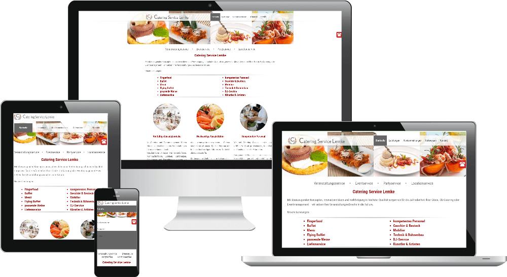 Responsive Webdesign für Catering Service Lemke