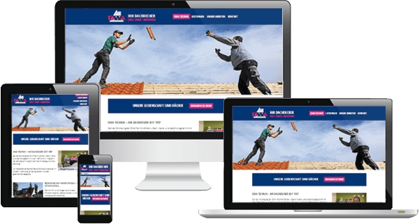 Responsive Webdesign - Dachdecker-Website in verschiedenen Medien Responsive Webdesign - Dachdecker-Website in verschiedenen Medien