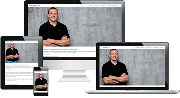 Mobil optimiertes Webdesign auf verschiedenen Bildschirmen Mobil optimiertes Webdesign auf verschiedenen Bildschirmen