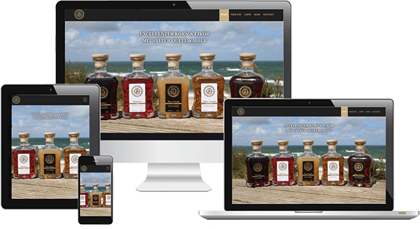 Webdesign für Sylter Spirituosen-Hersteller mit bildlastigem Design Webdesign für Sylter Spirituosen-Hersteller mit bildlastigem Design