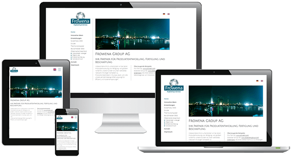 Responsive Webdesign der Engineering-Firma auf verschiedenen Screens Responsive Webdesign der Engineering-Firma auf verschiedenen Screens