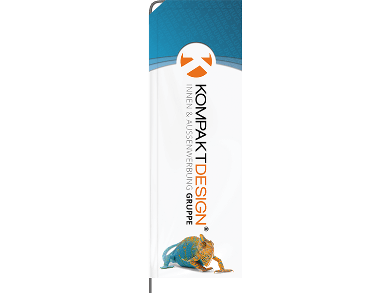 Standfahne rechteckig, einseitig bedruckt Kompaktdesign Shop