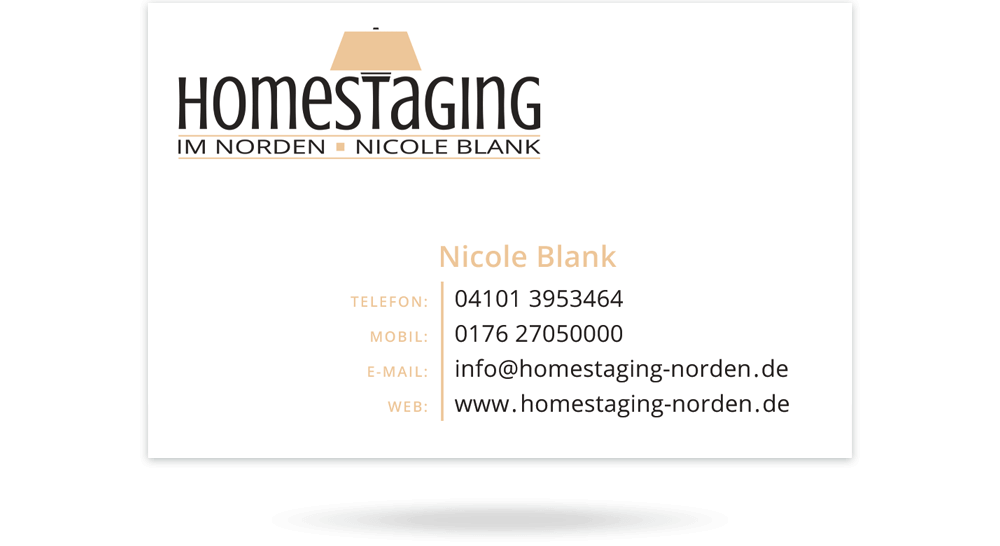 Visitenkarten-Erstellung Home Staging - Rückseite