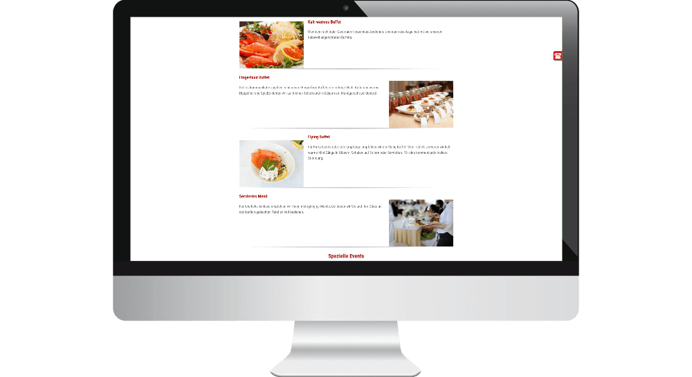 Homepage des Catering Service aus Hamburg