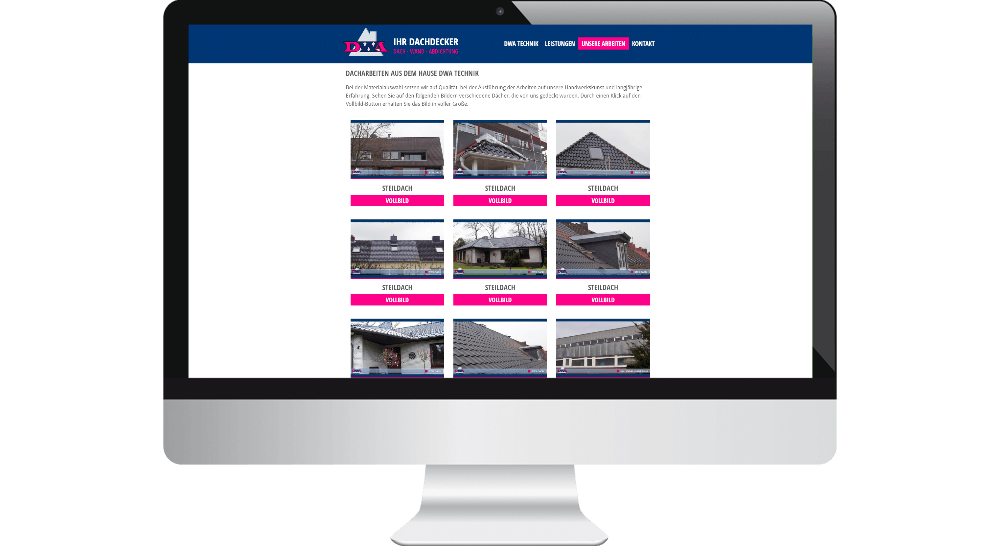 Homepage der Dachdecker-Firma aus Kummerfeld