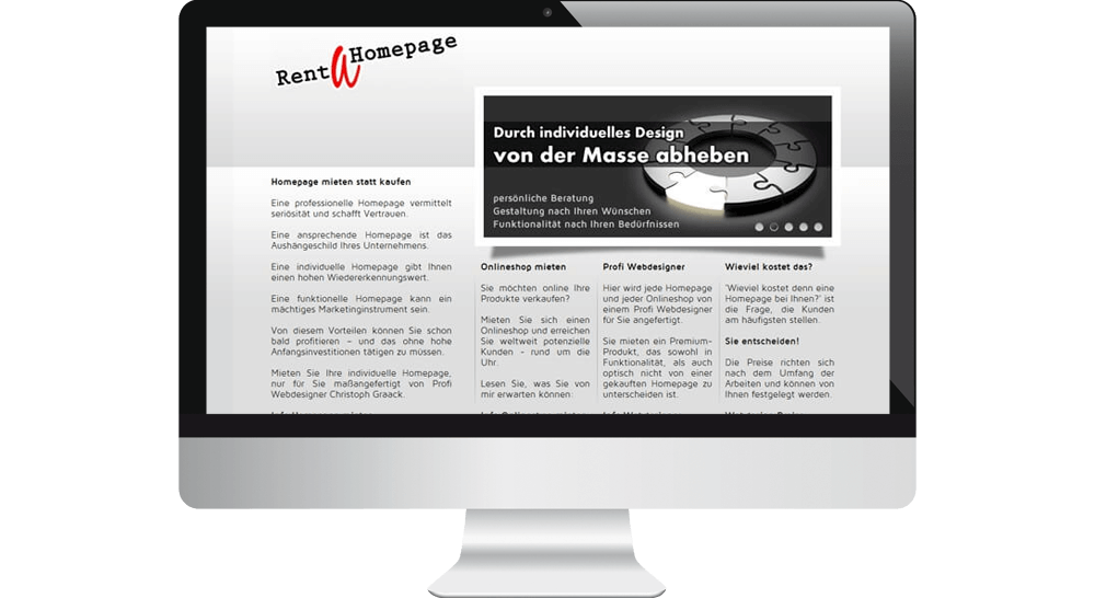 Homepage Rent A Homepage - Webdesign